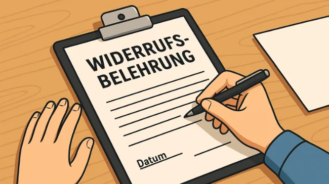 Widerrufsbelehrung mit Formular